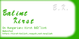 balint kirst business card